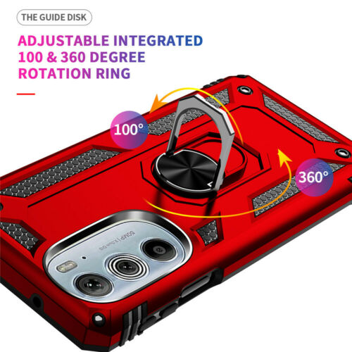 Protectores para celular  para Motorola  Moto Edge 30 Pro Funda reforzada con anillo v2 Rojo
